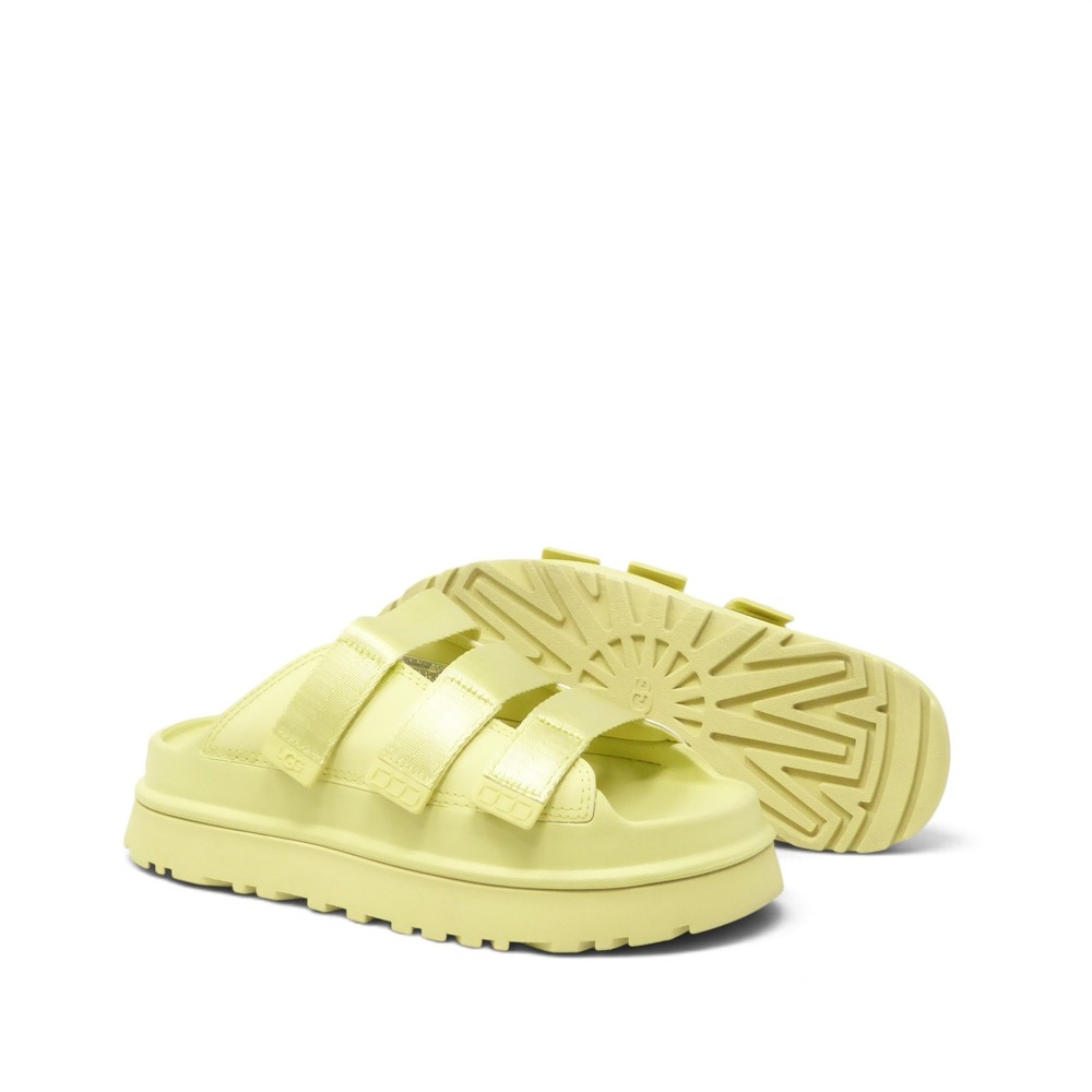 NEW UGG Women Goldenglow Platform Sandals Golden Apple Lime Yellow 8